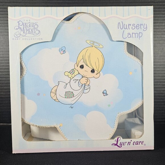 NIB Vintage Precious Moments Baby Nursery Cloud Shaped Lamp With Angel - Picture 2 of 13